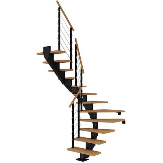 Dolle Hamburg U-trapp Svart-design-oljeret Eik-85-14 - Loddret Høyde 277 322 Cm
