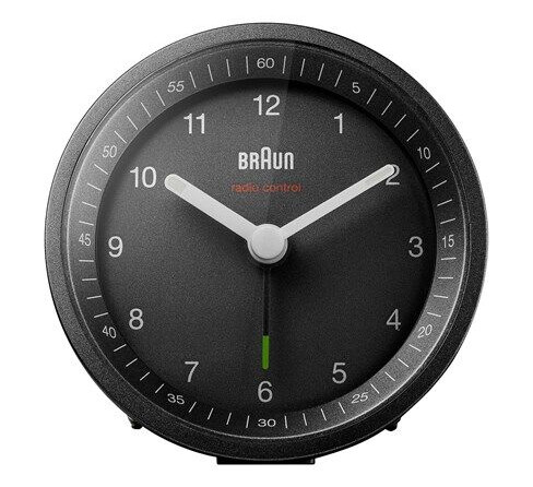 Braun BC07 - alarm clock - round - quartz - desktop - black