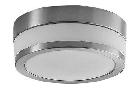 Lindby Flavi taklampe til bad, Ø 23 cm, nikkel