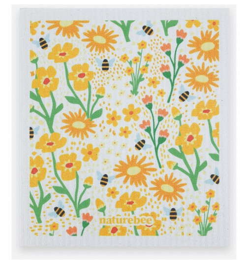 Svamp vaskeklut Blomstrete Gul / Nature Bee