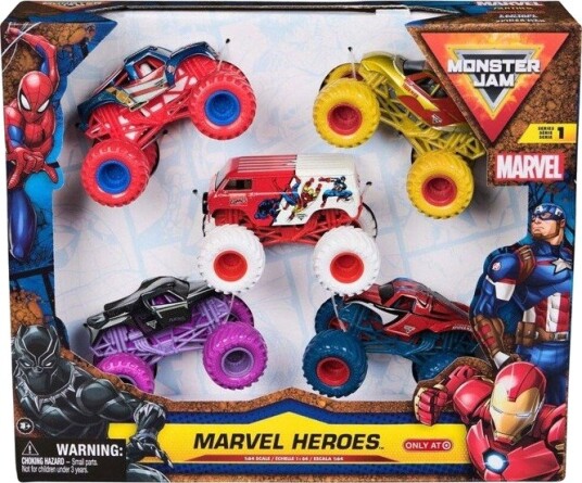 Monster Jam Marvel Lekebiler 5 stk