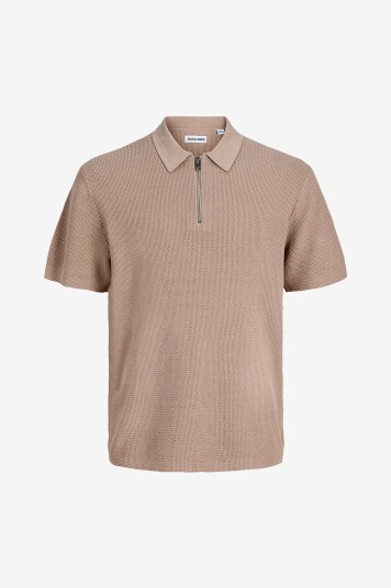 Jack & Jones Junior   Pologenser Jjmax Knit Zip Polo SS Jnr   Brun