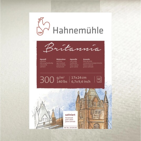 Hahnemühle Britannia Akvarellblokk 24x32 cm 300 g Grov 12 Ark