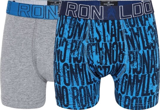 CR7 Boxershorts   2 pack   Grå Melert/Turkis m. Trykk   JBS   4 6 år 104 116   Boxershorts Blå