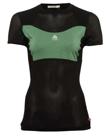 Aclima Women's WoolNet Light Crewneck XL, Jet Black/Dark Ivy Aclima Women's WoolNet Light Crewneck XL, Jet Black/Dark Ivy