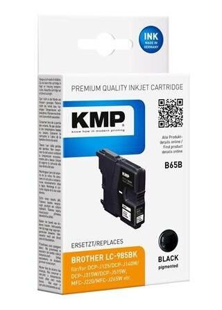KMP B65B - black - remanufactured - ink cartridge (alternative for: Brother LC985BK) - Blekkpatron Svart KMP B65B - black - remanufactured - ink cartridge (alternative for: Brother LC985BK) - Blekkpatron Svart