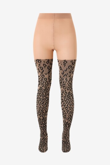 Pamela Mann Tightser Knitted Leopard Curvy Super Stretch Svart Pamela Mann Tightser Knitted Leopard Curvy Super Stretch Svart