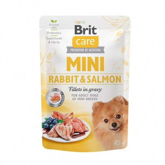 Brit Care Mini Hundemat med Kanin og Laks i Saus 85 g