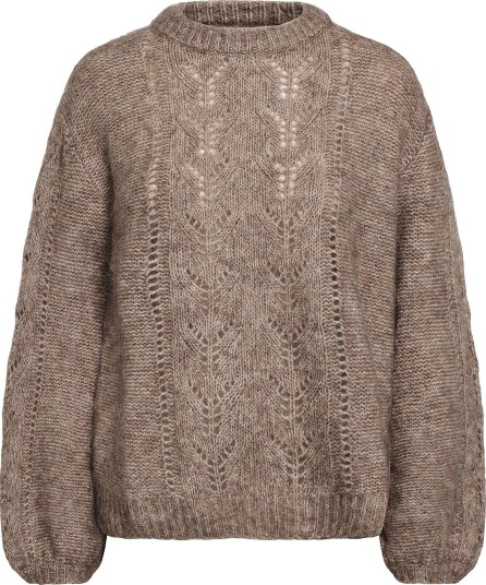 Monki Mohair Blend Sweater - BEIGE MEDIUM DUSTY - XXS