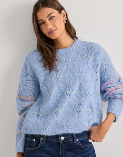 Vero Moda Blå Vmnew Hatty Ls O N Stitch Pullover Vero Moda Blå Vmnew Hatty Ls O N Stitch Pullover