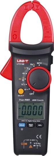 Uni-T UT213B Digital Tangamperemeter 400A med True RMS og 600V Sikkerhetsklassifisering Uni-T UT213B Digital Tangamperemeter 400A med True RMS og 600V Sikkerhetsklassifisering