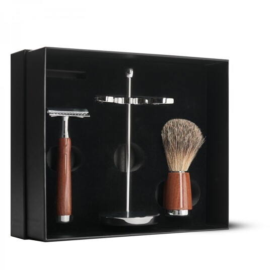 Benjamin Barber Classic 3-piece Shaving Set Wood Safety Razor