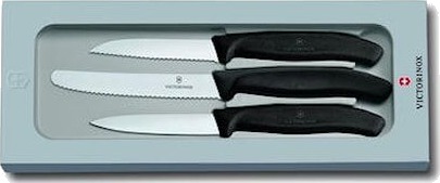 Victorinox Grønnsaks- & skallknivsats svart håndtak, 3 deler, gaveeske