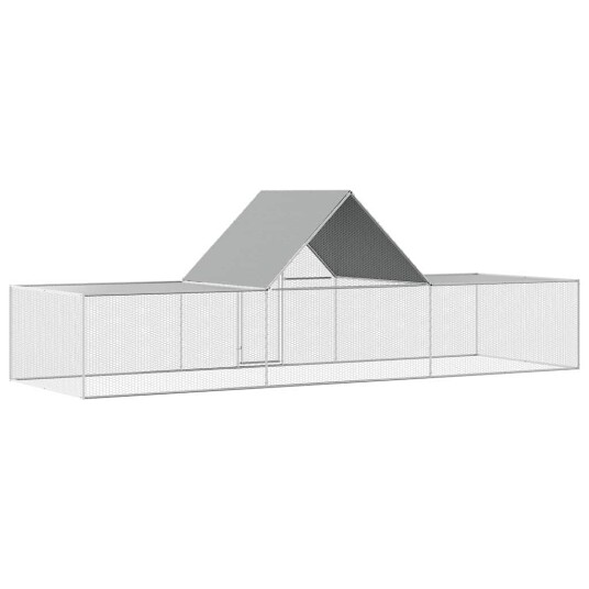 Vidaxl Hønsehus 6X2X2 M Galvanisert Stål Vidaxl Hønsehus 6X2X2 M Galvanisert Stål