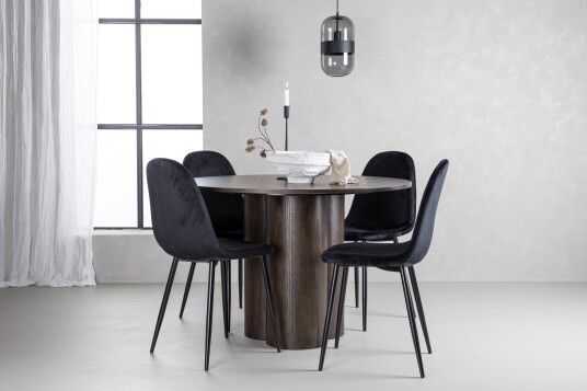 Venture Home Olivia Spisegruppe 110 cm Rund med 4 Polar Stoler Sort Venture Home Olivia Spisegruppe 110 cm Rund med 4 Polar Stoler Sort