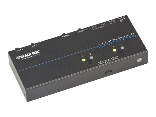 BLACK BOX 4K HDMI Matrix Switch 2 x 2 - videosvitsj - rackmonterbar - TAA-samsvar BLACK BOX 4K HDMI Matrix Switch 2 x 2 - videosvitsj - rackmonterbar - TAA-samsvar