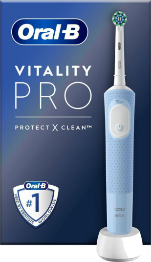 Oral-B Vitality Pro elektrisk tannbørste med 2-minutters timer og roterende børstehode, lyseblå Oral-B Vitality Pro elektrisk tannbørste med 2-minutters timer og roterende børstehode, lyseblå