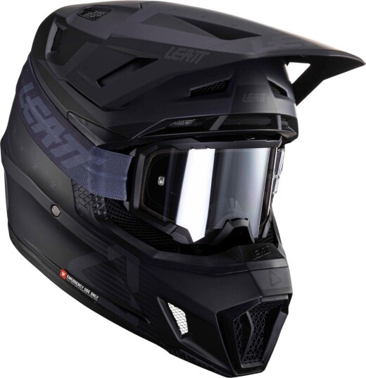 Leatt 7.5 V24 Stripes Motocross Hjelm med briller XL Svart Grå