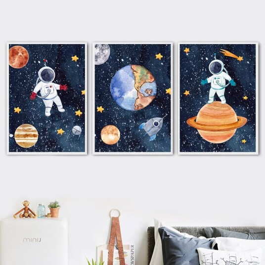 Plakater Rom og Astronauter / Sett med 3 Plakater Rom og Astronauter / Sett med 3