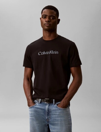 Calvin Klein Ss 30S Eu Spw Puff Stndrd Graphi   Black   M