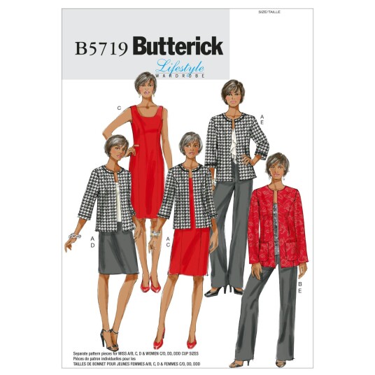 Butterick 5719- Klespakke til dame B5 (8-10-12-14-16)