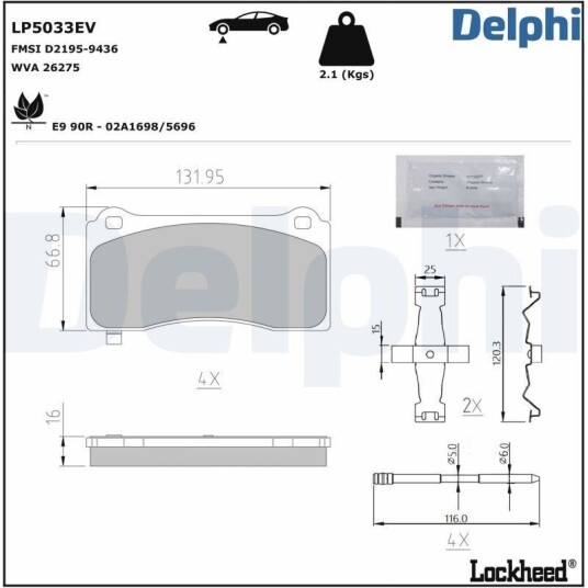 DELPHI LP5033EV Bremseklosser