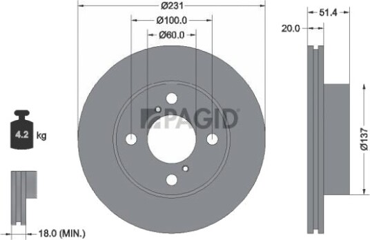 PAGID 55041N Bremseskive