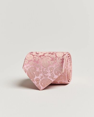 Amanda Christensen Silk Tonal Paisley Tie 8 cm Powder Pink
