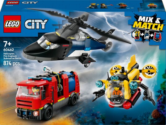 LEGO City 60462 Pakke med helikopter brannbil og ubåt LEGO City 60462 Pakke med helikopter brannbil og ubåt