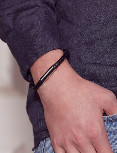 Edblad Franky Bracelet Leather   Black   S x 19.5