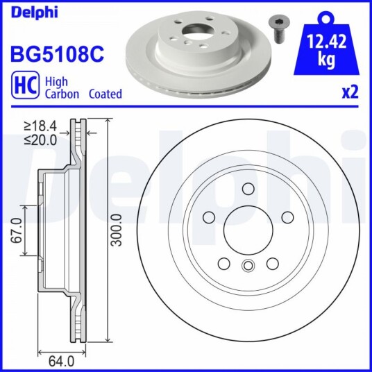 Bremseskive DELPHI BG5108C Bremseskive DELPHI BG5108C