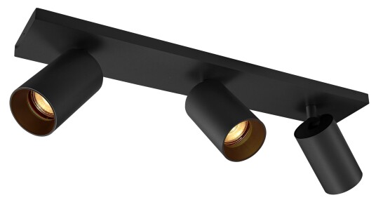 NorDesign OZ K3 taklampe med 3 spotter - Svart
