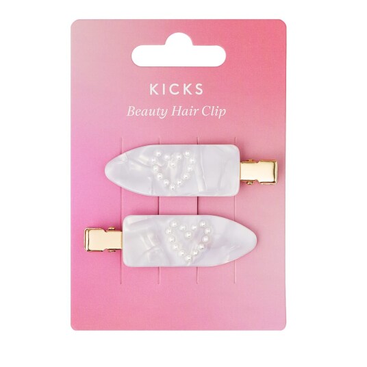 Kicks Beauty KICKS Beauty Hair Clip Pearl Hearts 2 p 2 pcs