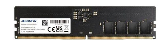 Adata DDR5 16GB 4800MHz RAM-modul med ECC - Svart Adata DDR5 16GB 4800MHz RAM-modul med ECC - Svart