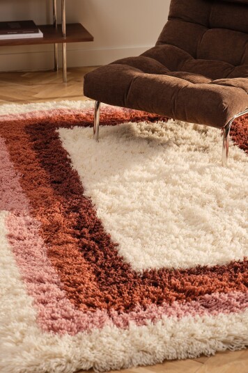 Jotex Ullteppe Ull/Bomull Rosa/rød/naturhvit ORION 21549030239