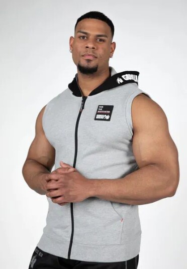Gorilla Wear Milwaukee S/L Zipped Hoodie, grå hettejakke
