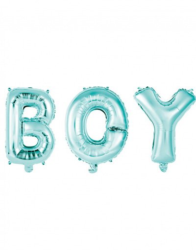 BOY 3 stk Lys Blå Folieballonger 41 cm BOY 3 stk Lys Blå Folieballonger 41 cm