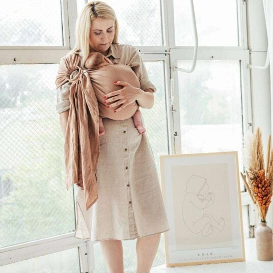 BabaWrap Ringslynge I Naturlig Lin Baba Wrap Lys Kamel