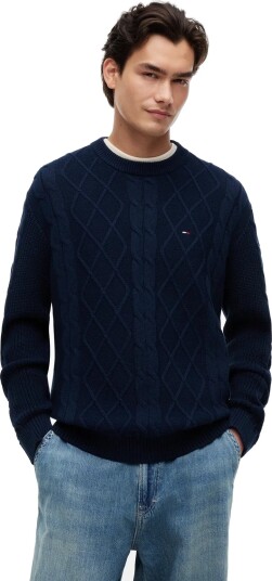 Tommy Jeans Tjm Reg Cable Knit Sweater Navy XXL
