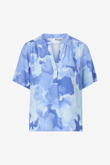 Selected Femme Bluse slfSusie mivia SS Aop Top Blå