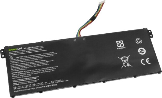 Green Cell Batteri Til Bærbar Pc Tilsvarer: Acer Ac14b3k Acer Ac14b8k Litiumpolymer 4-Cellers 2200 Mah Svart AC72
