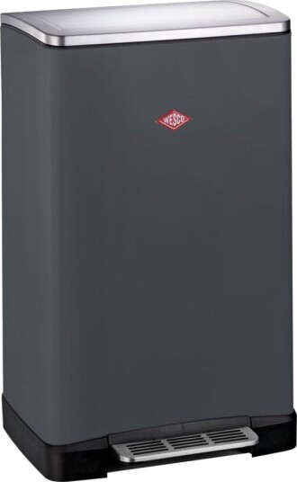 Wesco Big Double Boy Pedalbøtte - 2x18L - Grå/Stål