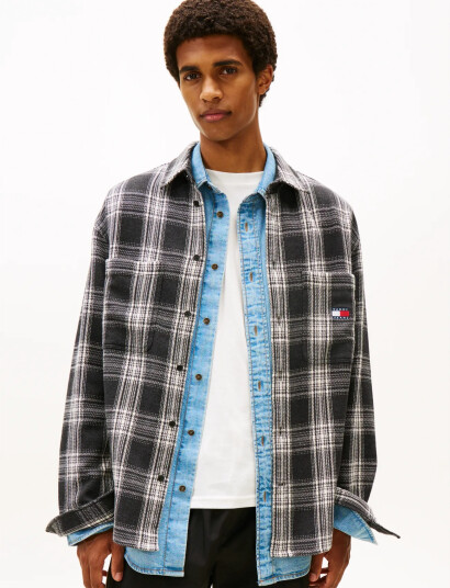 Tommy Jeans Tjm Rlx Check Brushed Os Ext Black L Tommy Jeans Tjm Rlx Check Brushed Os Ext Black L