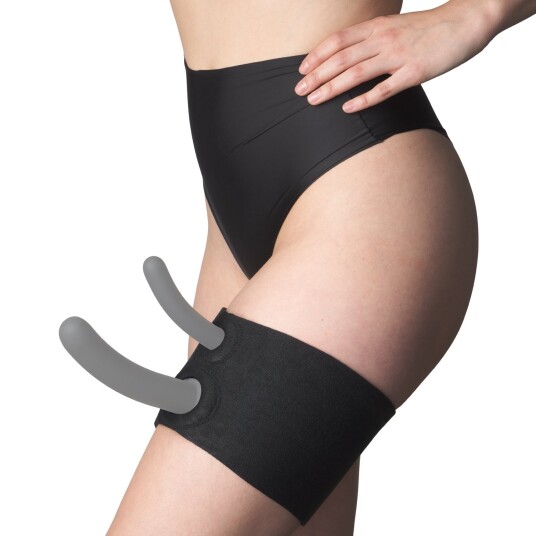 Sportsheets Dobbel Penetrering Thigh Strap-On      - Svart