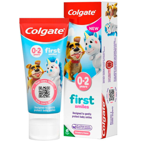 Colgate Barnetannkrem First Smiles Strawberry 0 2 år 50 ml