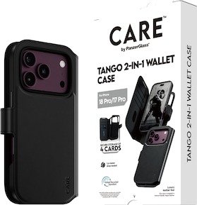 PanzerGlass CARE Tango 2-i-1 Lommebokdeksel iPhone 17 Pro/18 Pro Sort
