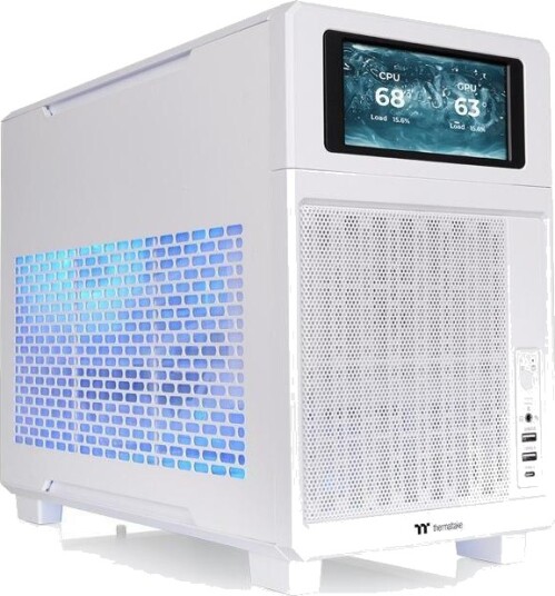 Thermaltake TR200 Mini Tower Kabinet Hvit med AIO Vannkjøling Støtte Thermaltake TR200 Mini Tower Kabinet Hvit med AIO Vannkjøling Støtte