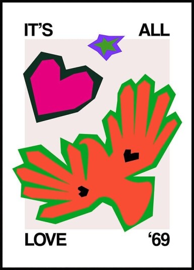 It's All Love '69 Bird Orange Plakat Plakat / 30x40cm It's All Love '69 Bird Orange Plakat Plakat / 30x40cm