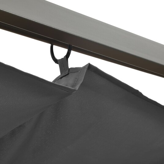 vidaXL Pergola med uttrekkbart tak antrasitt 3x3 m stål 180 g/m²