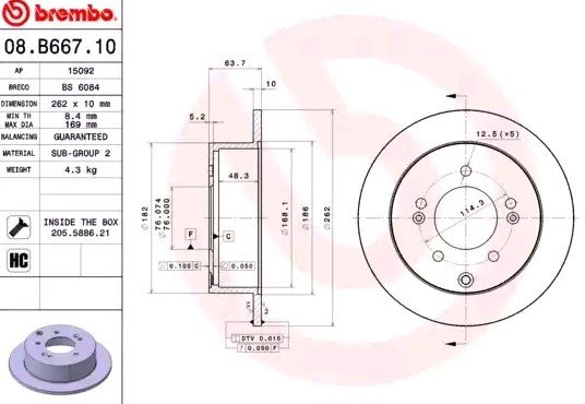 Bremseskive BREMBO 08.B667.11